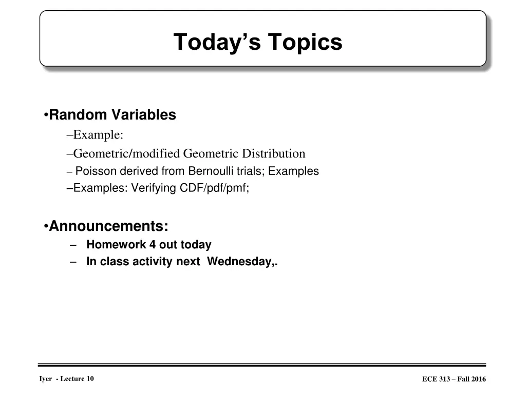 today s topics