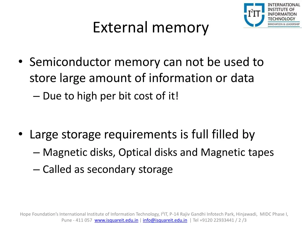 external memory