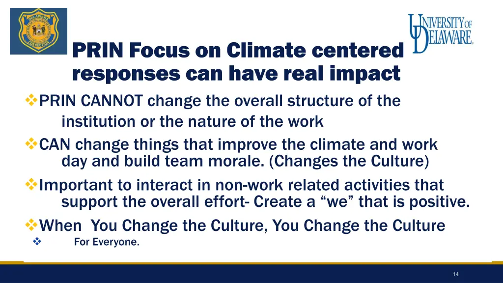 prin focus on climate centered responses can have