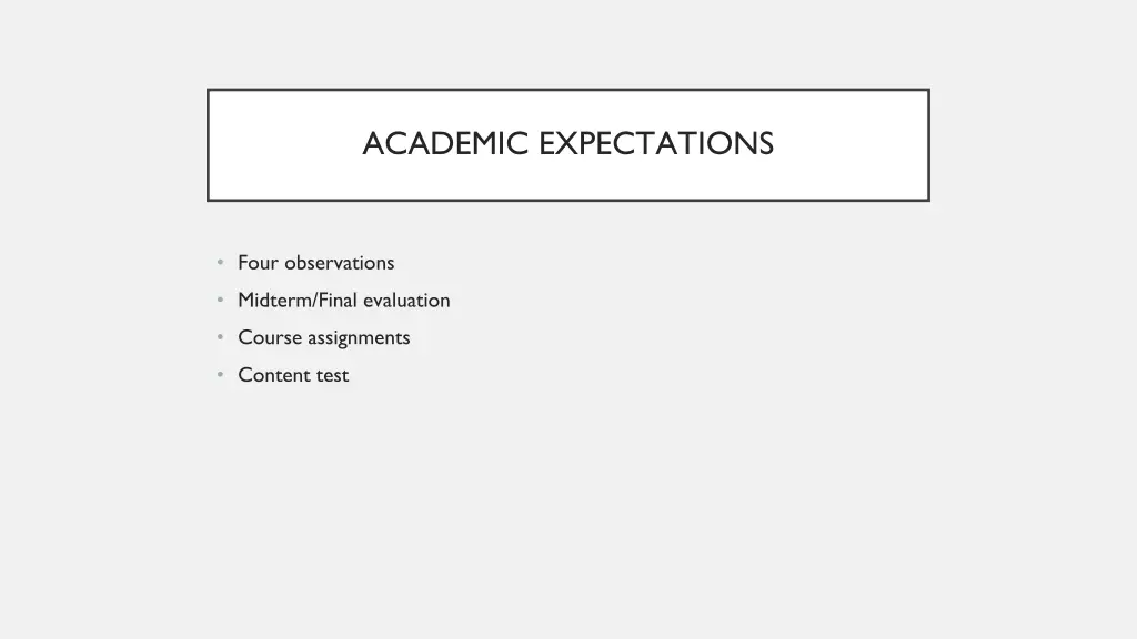 academic expectations