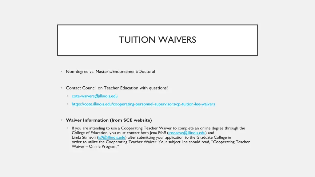 tuition waivers