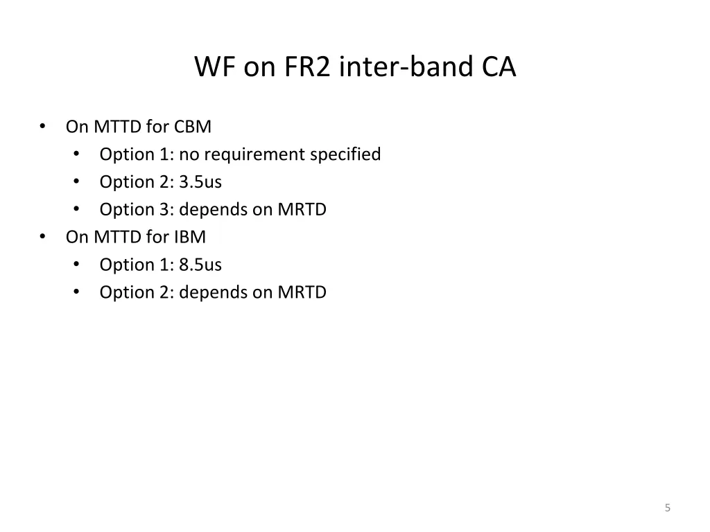 wf on fr2 inter band ca 2
