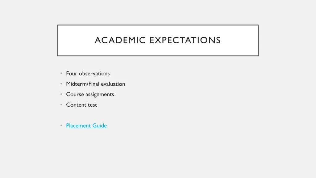 academic expectations