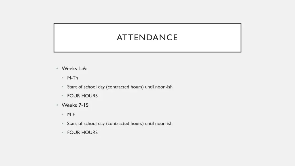 attendance