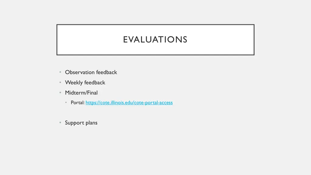 evaluations