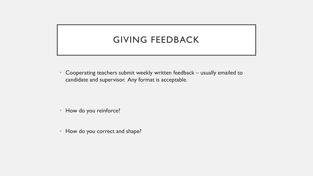 giving feedback