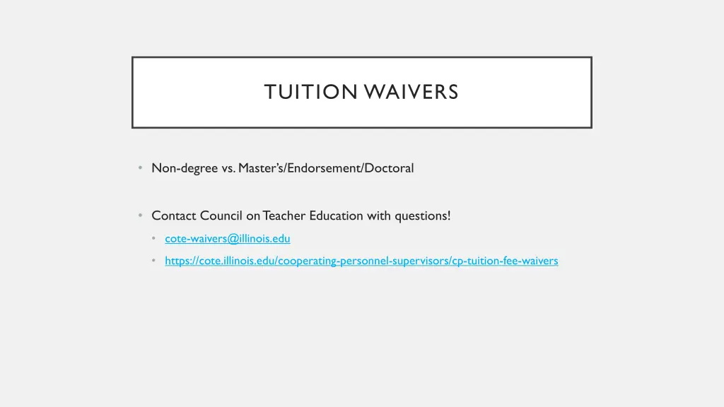 tuition waivers