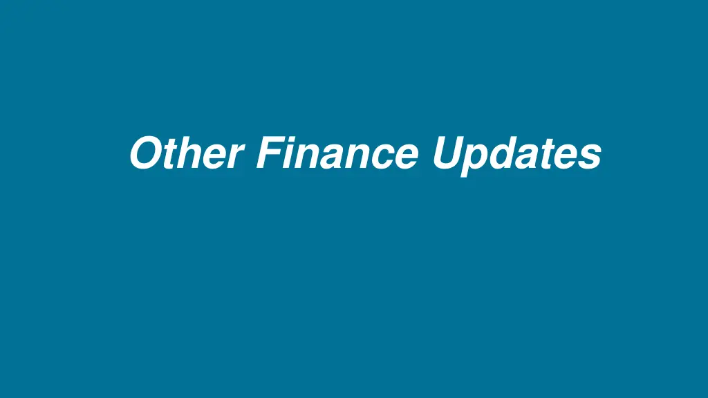 other finance updates