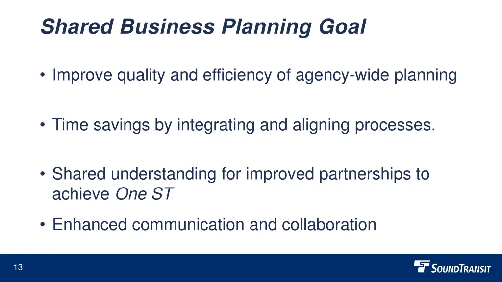 shared business planning goal