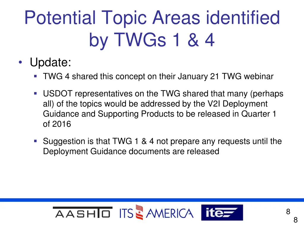 potential topic areas identified by twgs