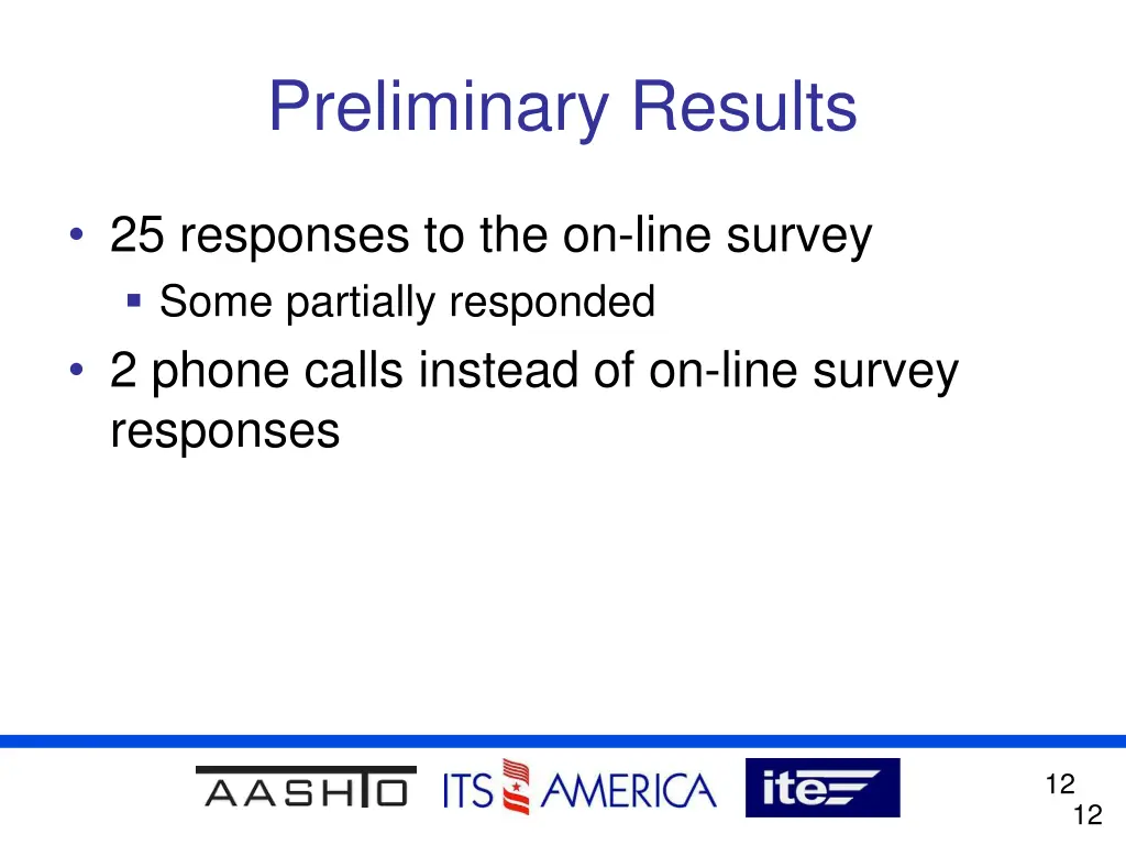 preliminary results