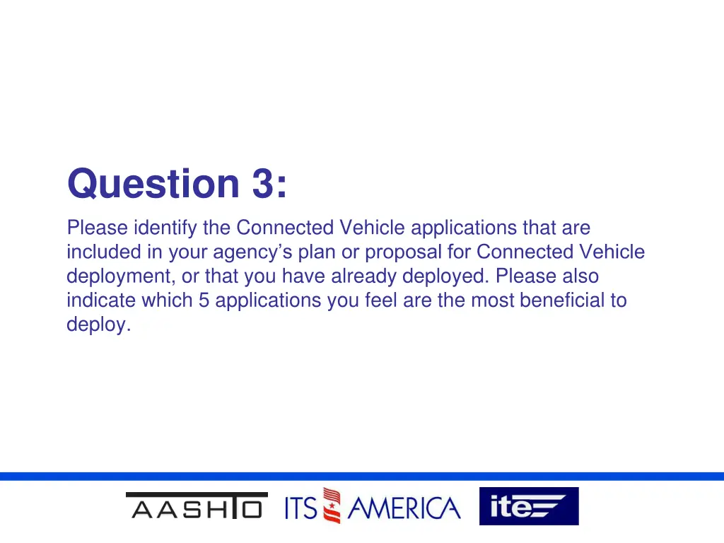 question 3 please identify the connected vehicle