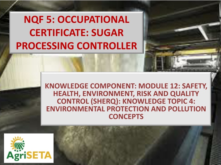 nqf 5 occupational certificate sugar processing