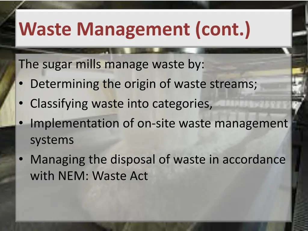 waste management cont