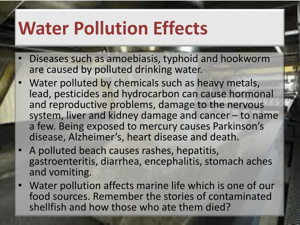 water pollution effects