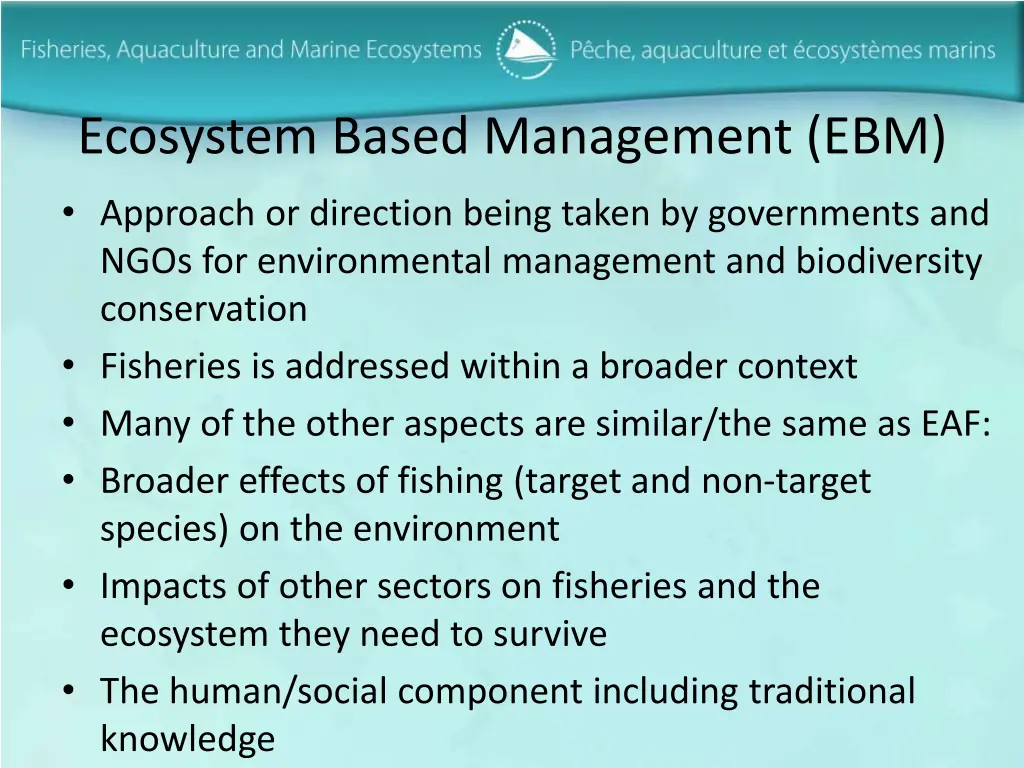 ecosystem based management ebm
