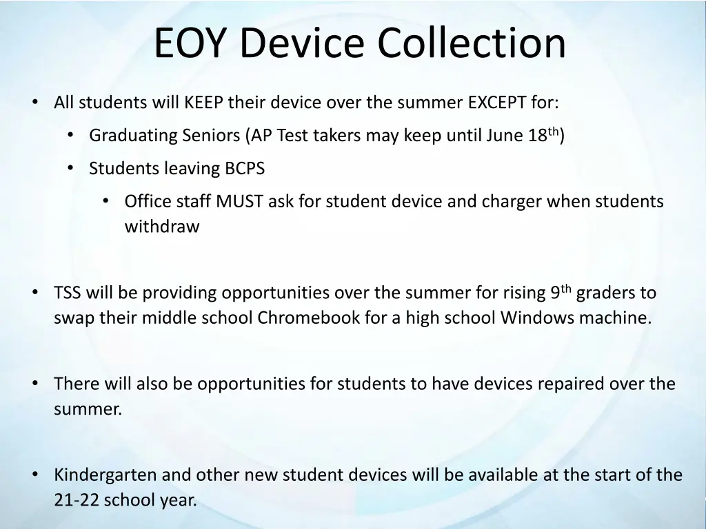 eoy device collection