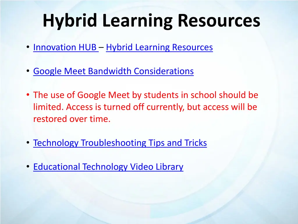 hybrid learning resources