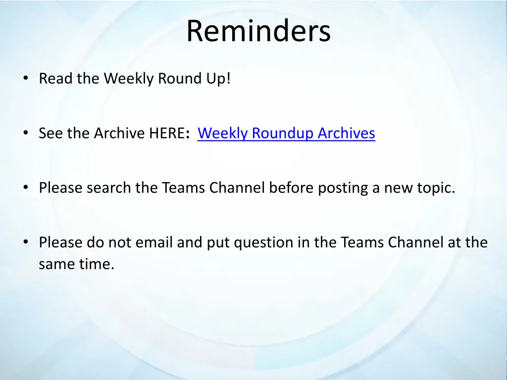 reminders 2