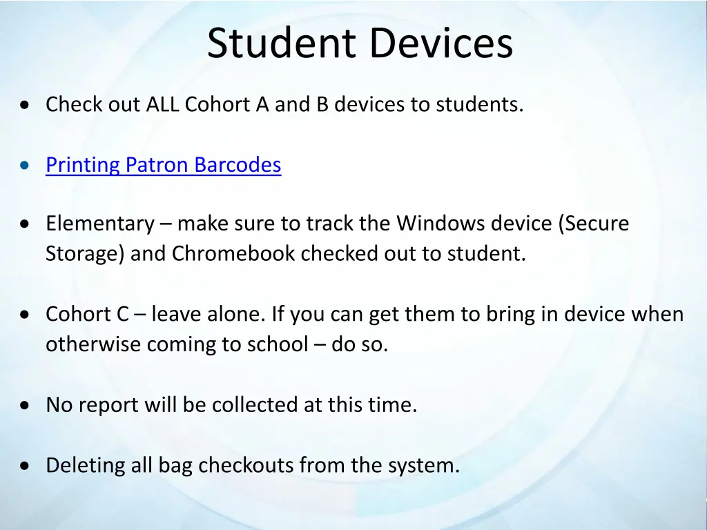 student devices