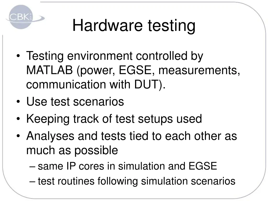 hardware testing