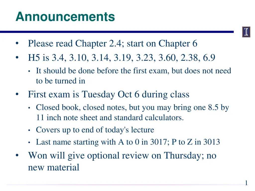 announcements