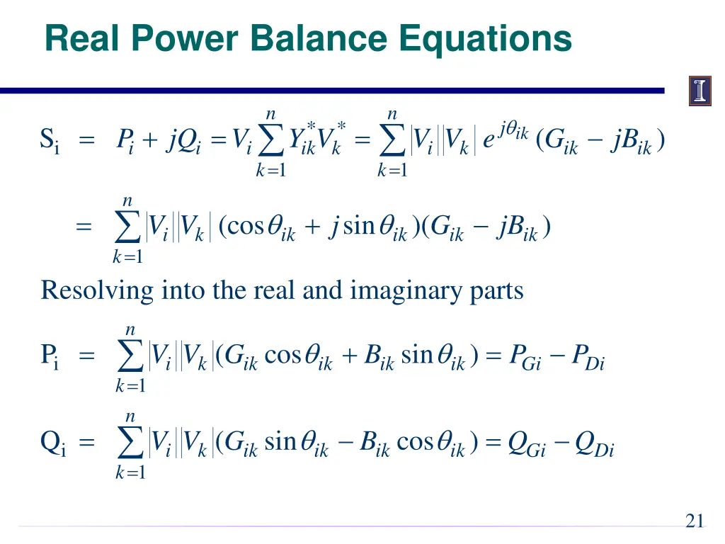 real power balance equations