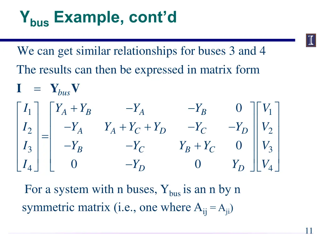 y bus example cont d 1
