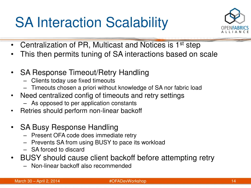 sa interaction scalability