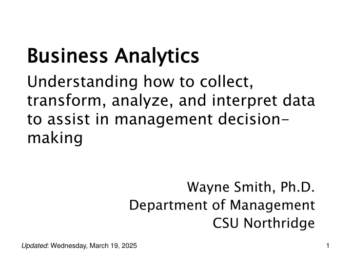business analytics understanding how to collect