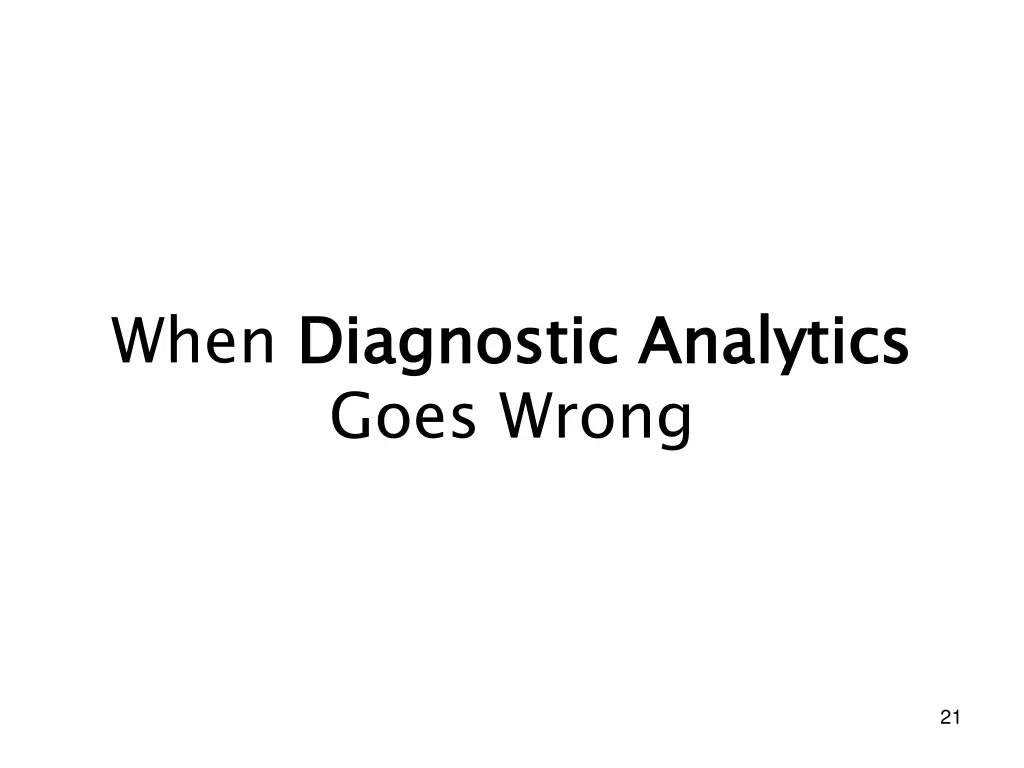 when diagnostic analytics goes wrong