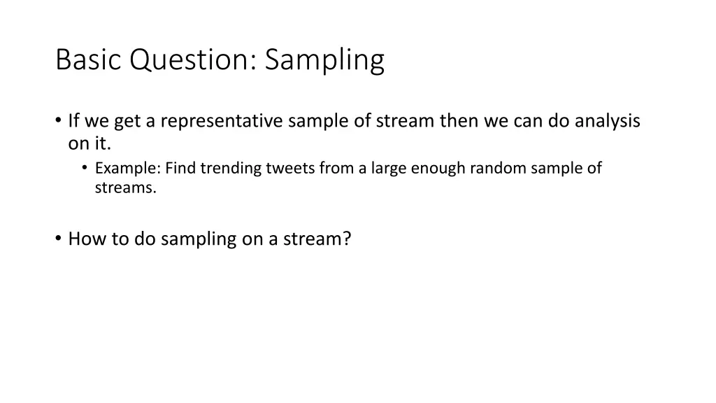 basic question sampling