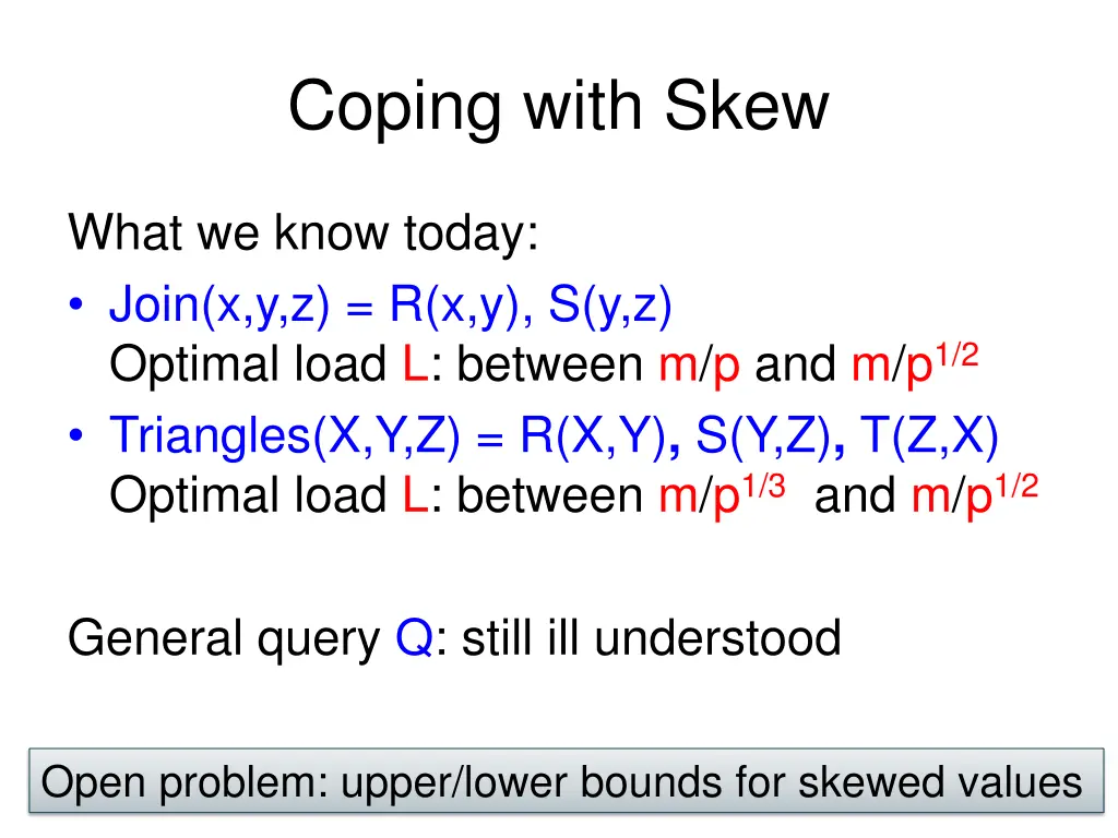 coping with skew 1