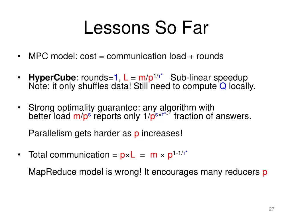 lessons so far