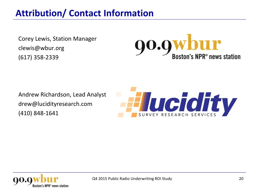attribution contact information