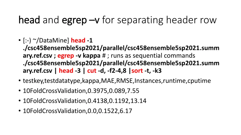 head head and egrep