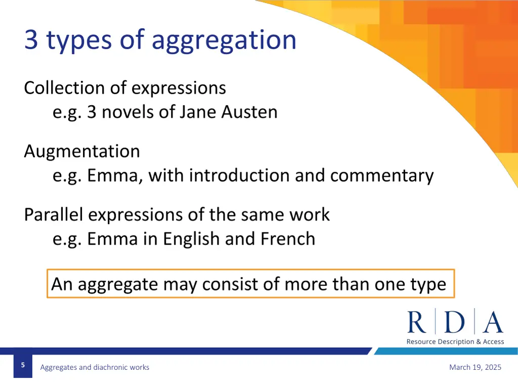 3 types of aggregation
