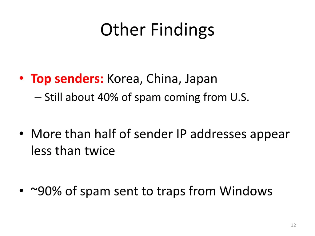 other findings