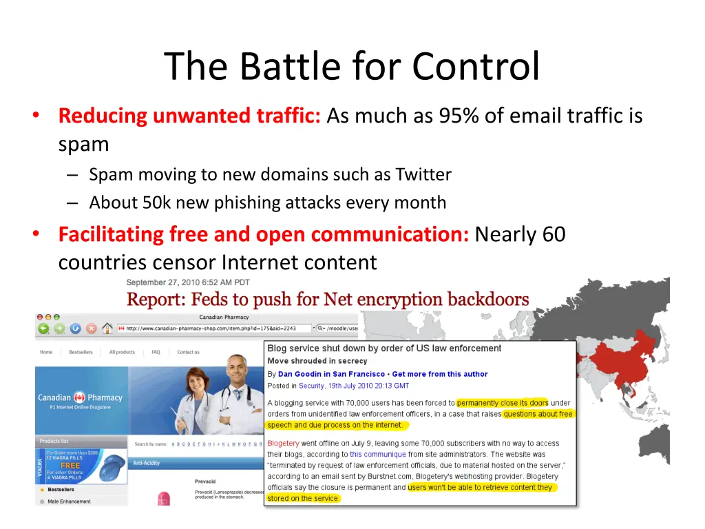the battle for control reducing unwanted traffic