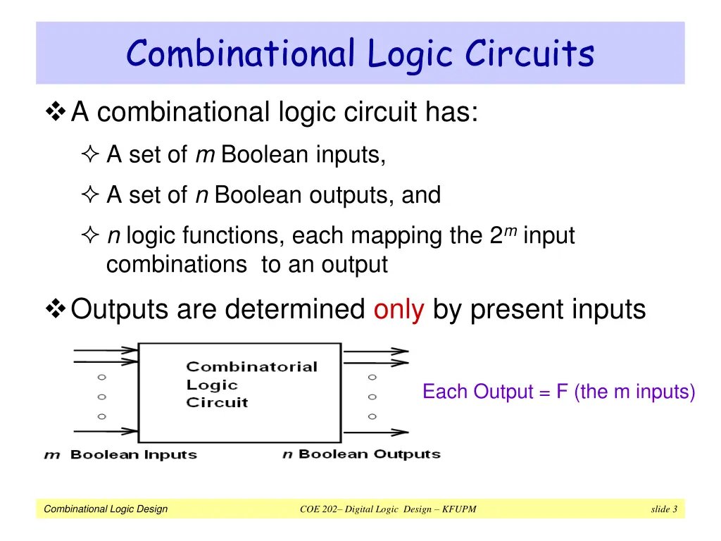 combinational logic circuits