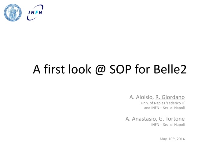 a first look @ sop for belle2