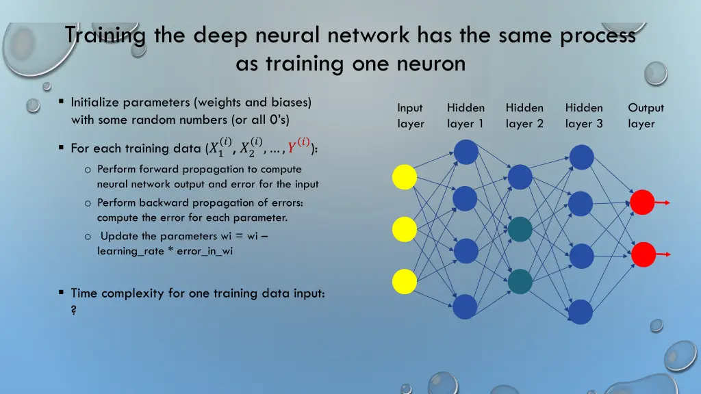 training the deep neural network has the same