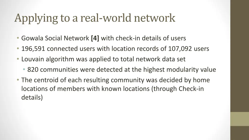 applying to a real world network