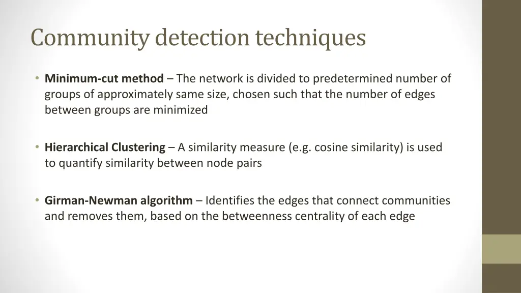community detection techniques