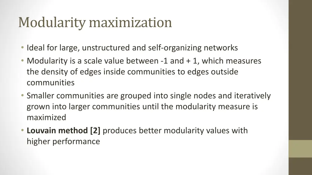 modularity maximization