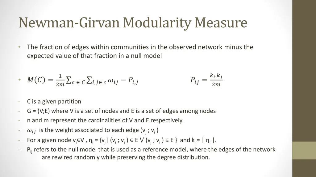 newman girvan modularity measure