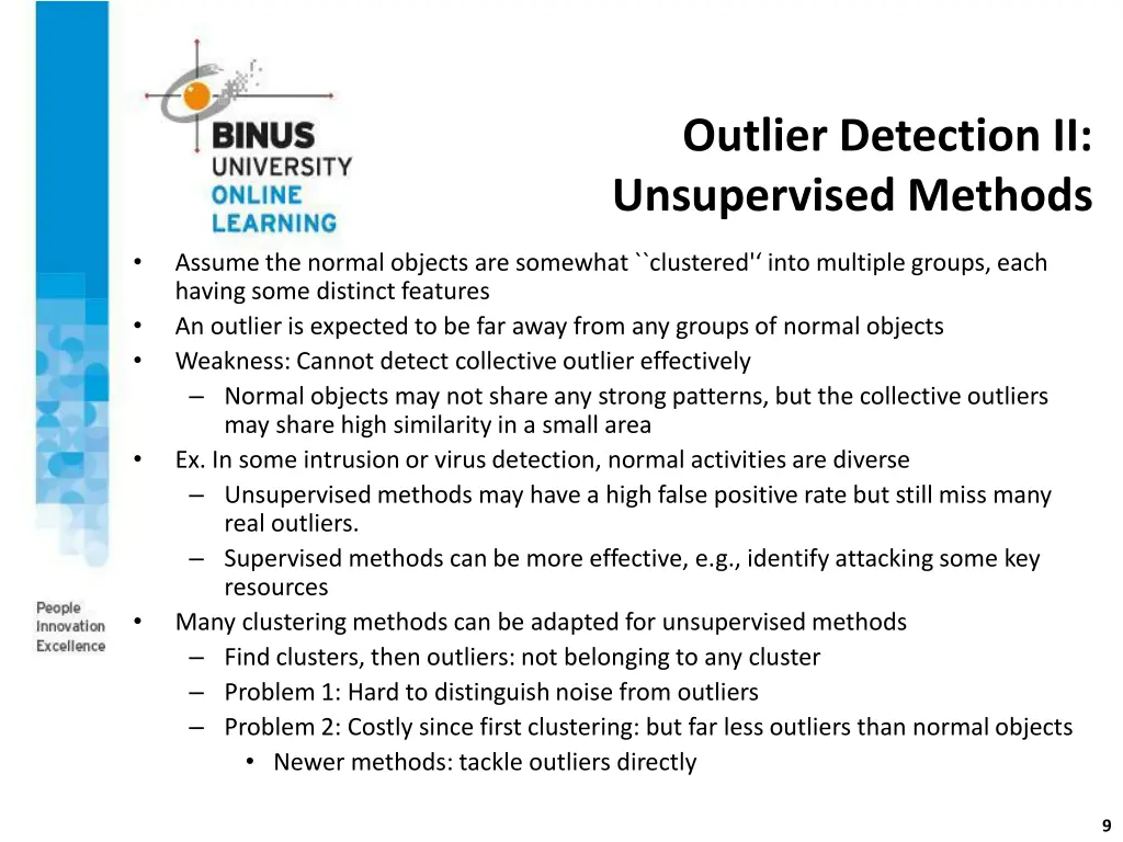 outlier detection ii unsupervised methods
