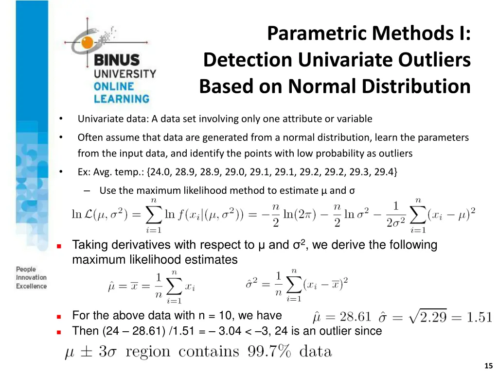 parametric methods i detection univariate