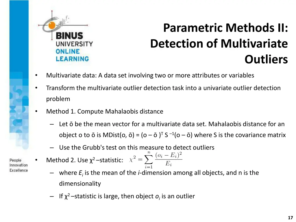 parametric methods ii detection of multivariate