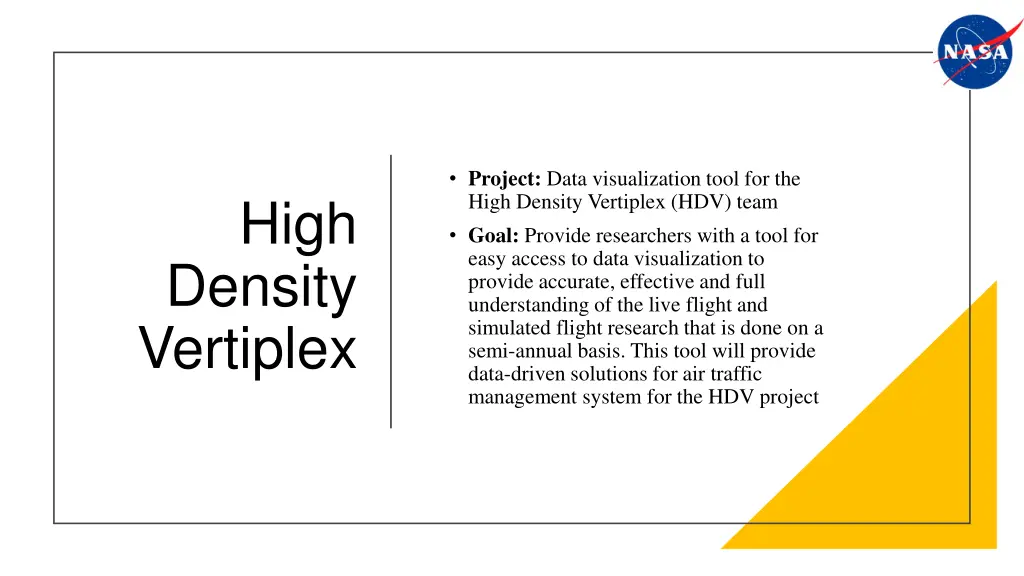 project data visualization tool for the high